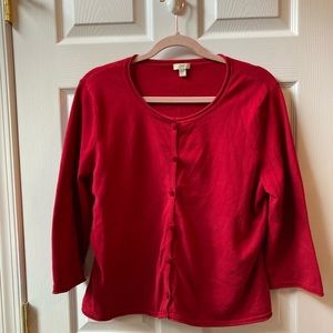 J. Jill Red button-front cardigan sweater / women’s large